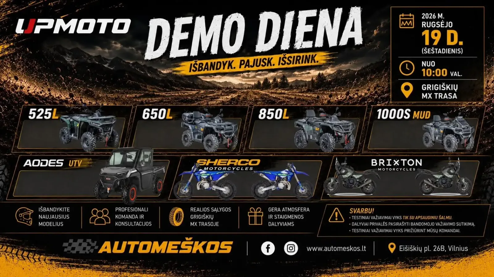 UPMOTO keturračių Demo diena