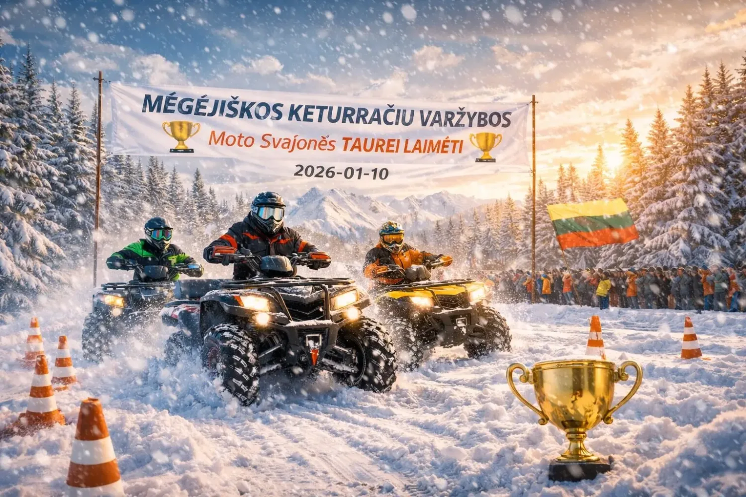 Mėgėjiškos keturračių varžybos Moto svajonei Taurei laimėti