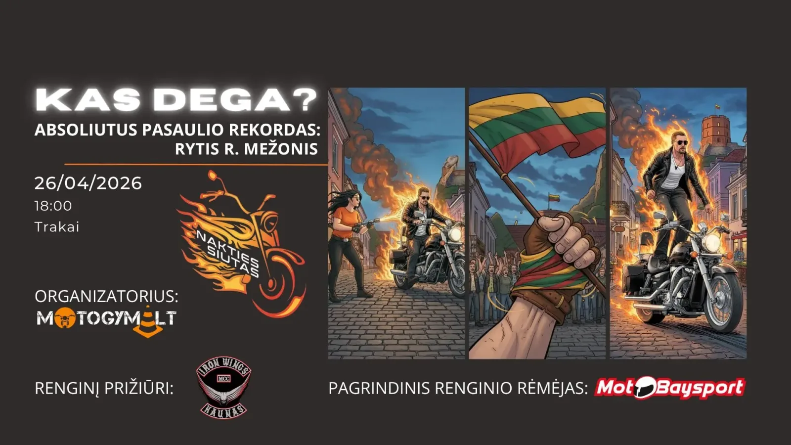 KAS DEGA: absoliutus pasaulio rekordas " Rytis R. Mežonis "
