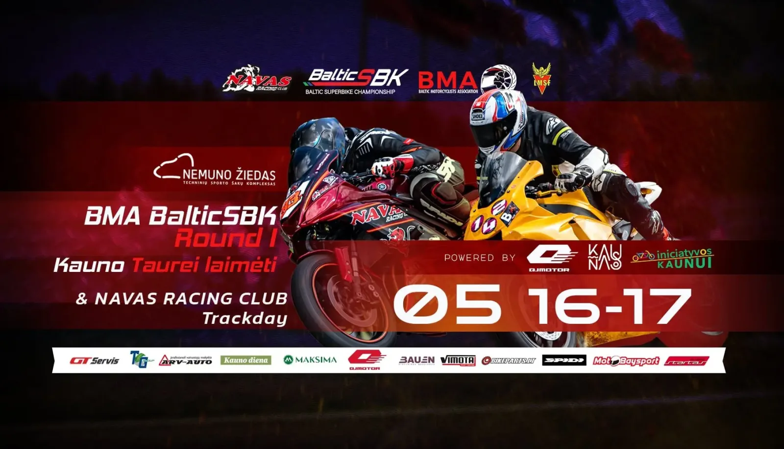 Navas Racing Club Trackday & BMA BSBK, Lithuanian and Baltic Championship Round 1 Kauno Taurei laimėti