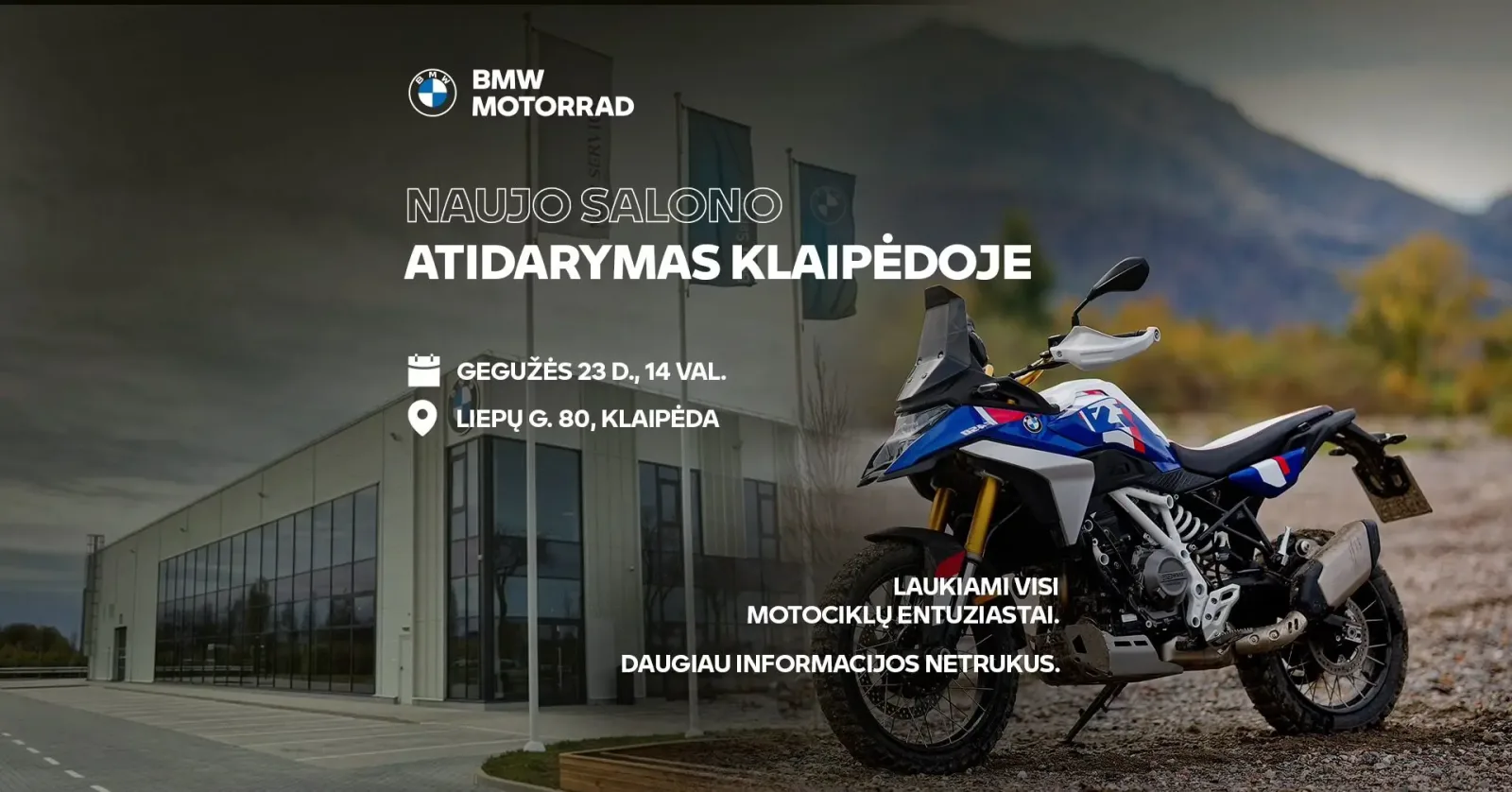 Naujojo BMW Motorrad salono Klaipėdoje atidarymas ir BMW F 450 GS pristatymas Lietuvoje