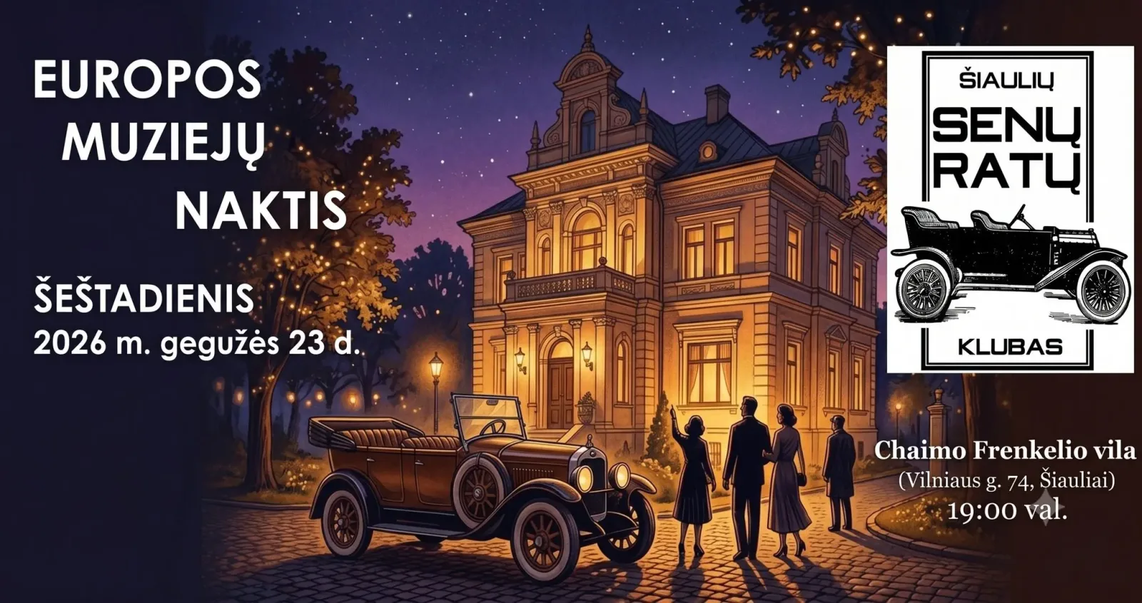Šiaulių "Senų ratų" klubas muziejų naktyje 2026
