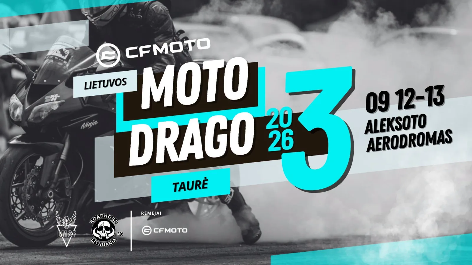 FINALINIS 2026 m. CFMOTO Lietuvos motociklų DRAG taurės etapas S. Dariaus ir S. Girėno aerodrome (Aleksote), Kaune!