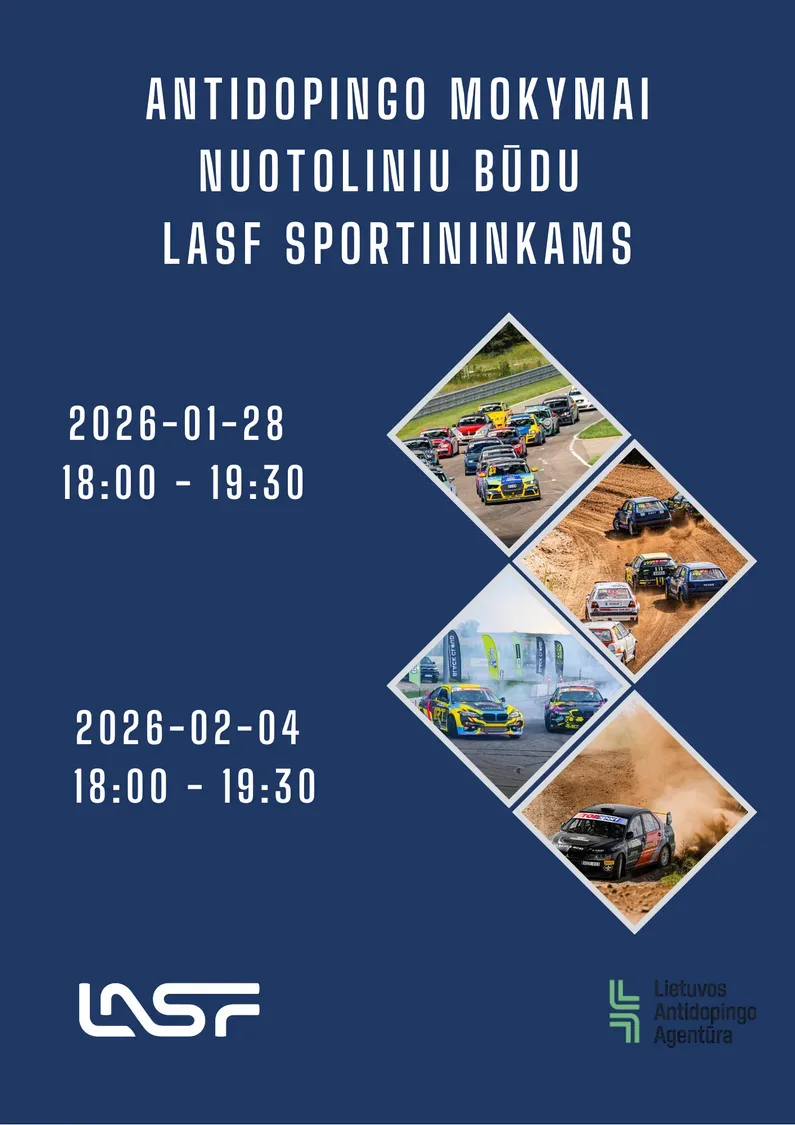 Antidopingo mokymai nuotoliniu būdu LASF sportininkams ir bendruomenės nariams