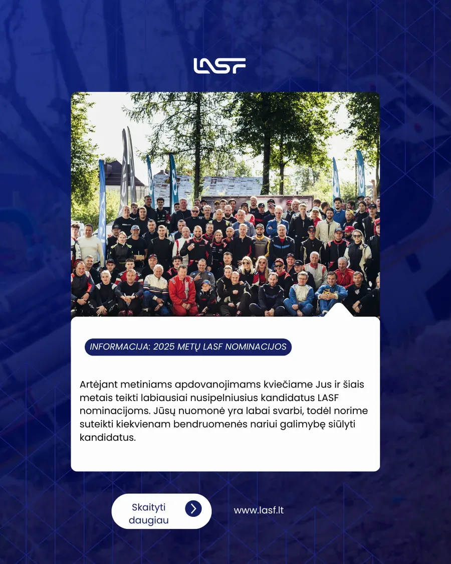 Kvietimas siūlyti kandidatus 2025 metų LASF nominacijoms